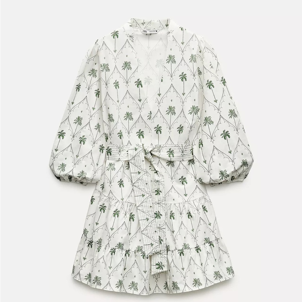 Zara palm tree print dress